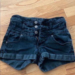 High waisted black shorts